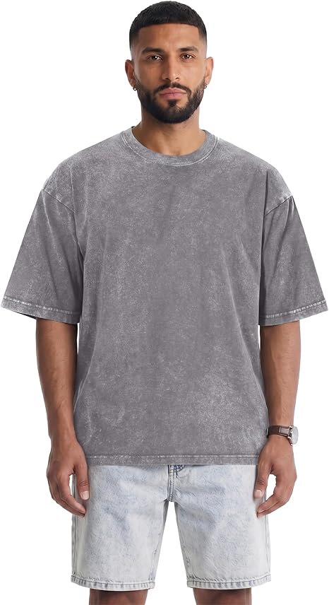 Oversized Tshirts for Men Short Sleeve Vintage Washed Basic Loose Tees 2026